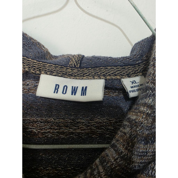 Men's ROWM Brown Blue Marled Hoodie XL - Picture 2 of 6